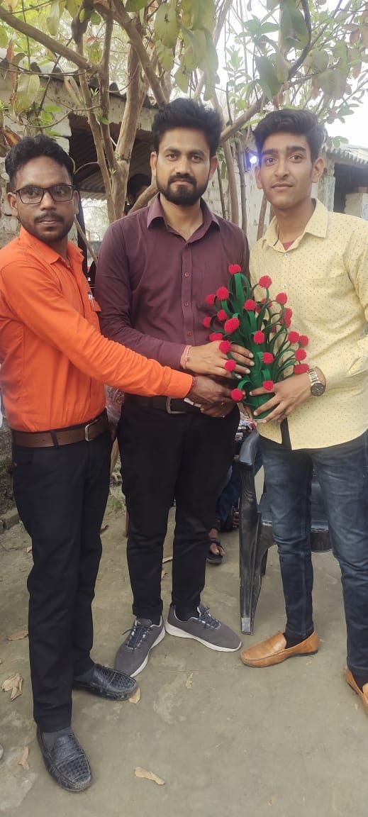 The team at a village gathering