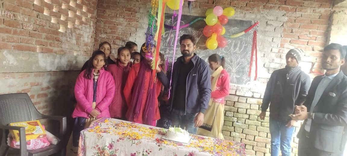 The children gather for a celebration